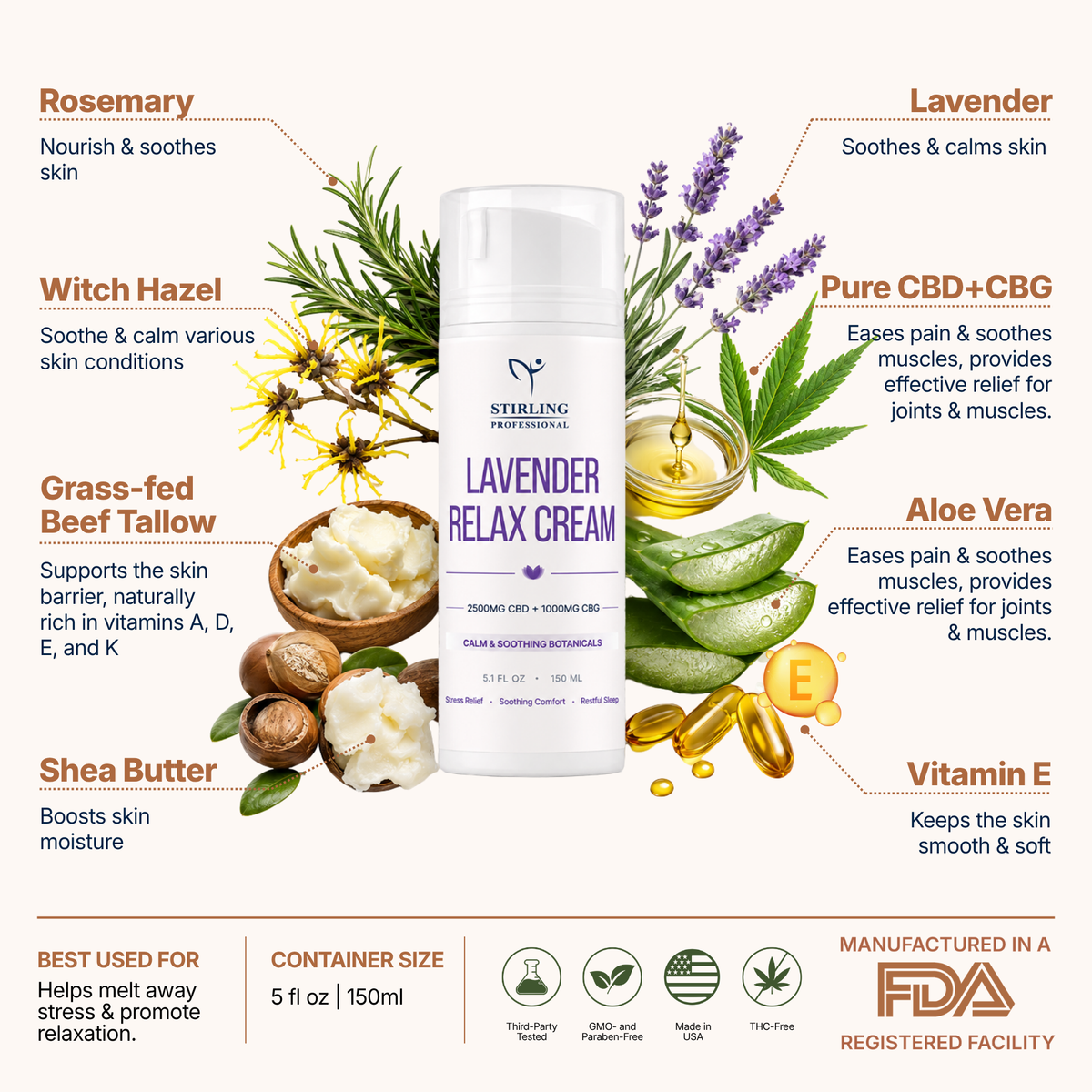 Lavender Relax Cream | 3500mg CBD - 5oz