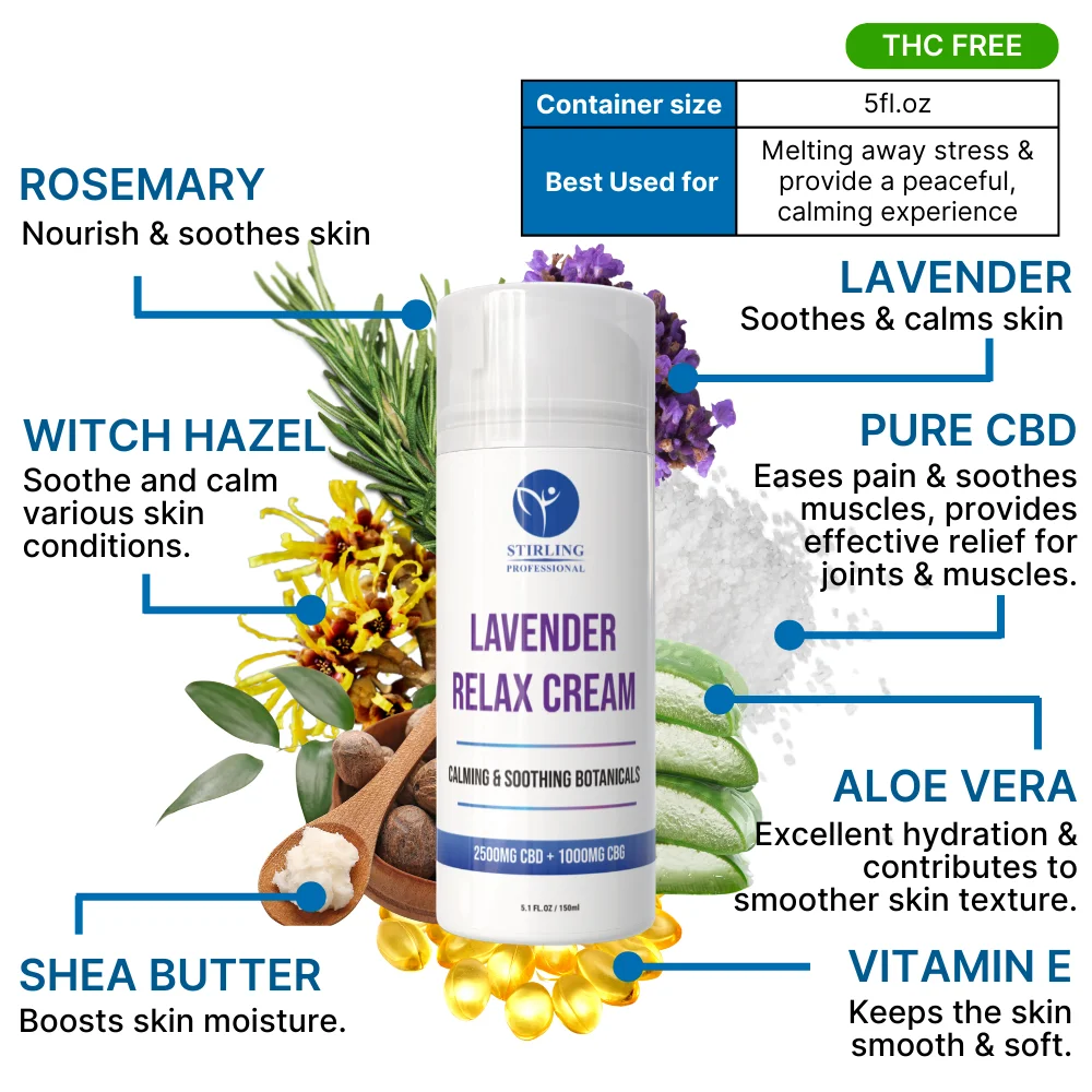 Lavender Relax Cream | 3500mg CBD - 5oz - Image 2
